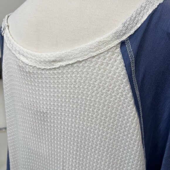 A Beautiful Soul Boho Blouse Size 2XL White and Blue Flowy Top - Picture 8 of 8